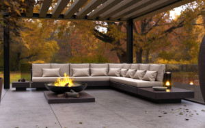 2-местный садовый диван из стекловолокна и Sunbrella®