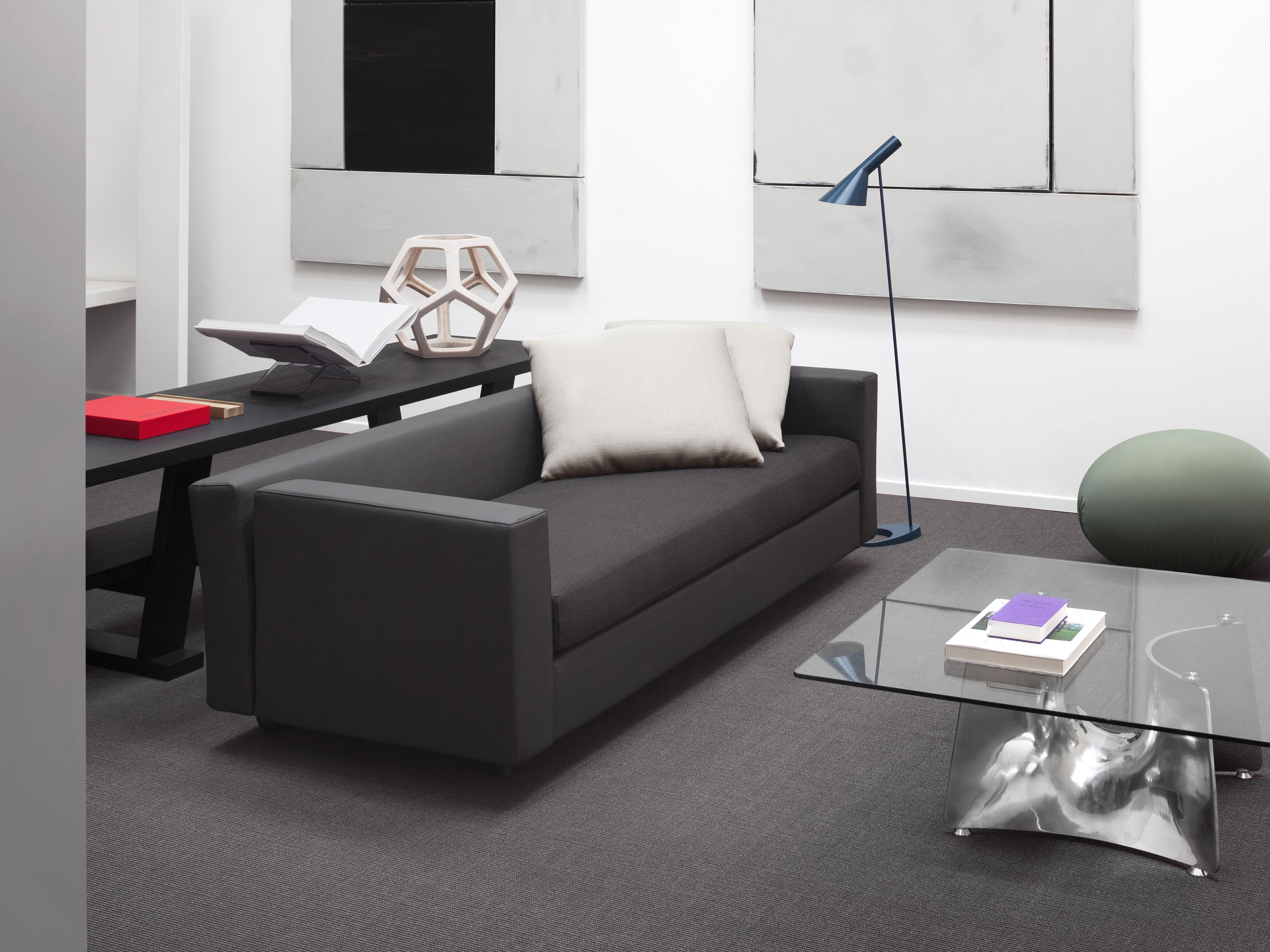 Алюминиевый и стеклянный низкий квадратный журнальный столик BALERI ITALIA Bentz ARCH-00153161