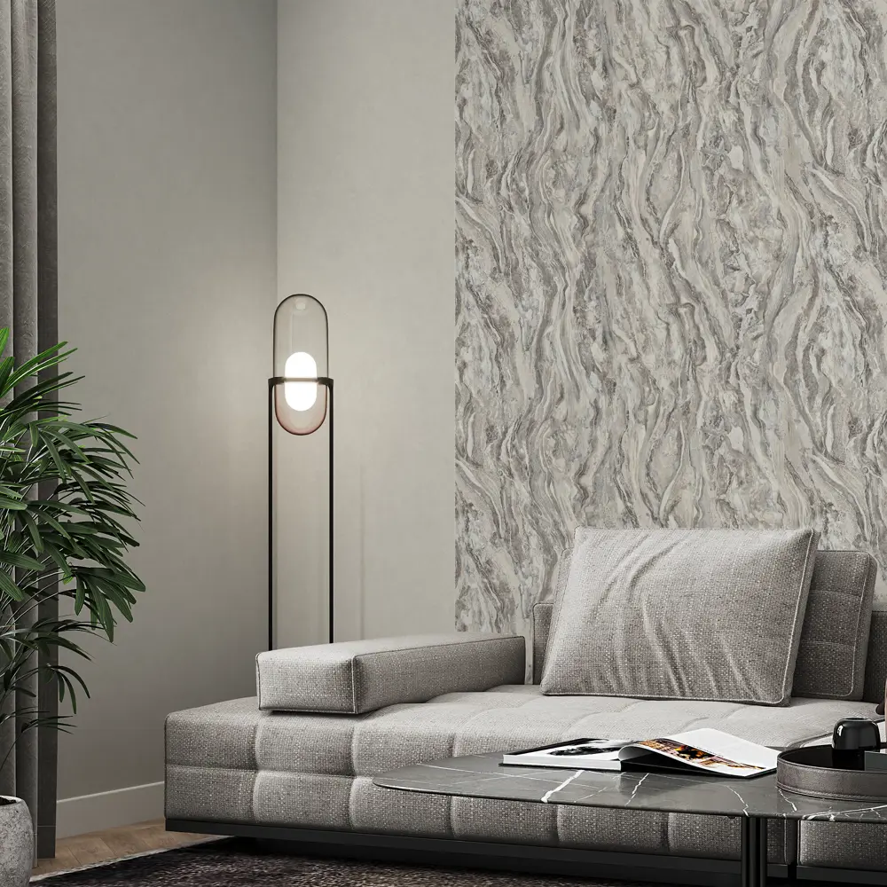 Обои флизелиновые Palitra Home светло-серые 1.06 м HC71531-41 83534227 STLM-2065547 Onyx - Вид №2