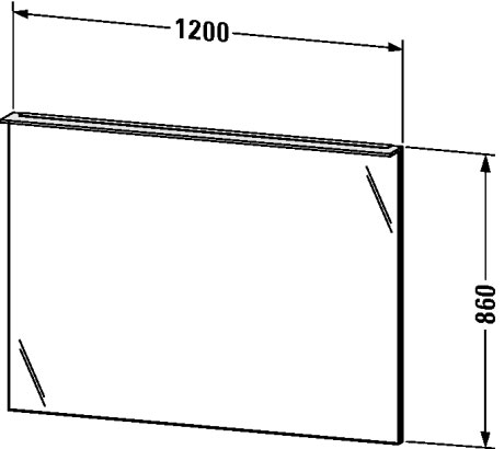 XL749607272 Зеркало с подсветкой X-Large #XL7496 1200 x 36/105 мм Дуб брашированный, натуральный шпон Duravit - Вид №1