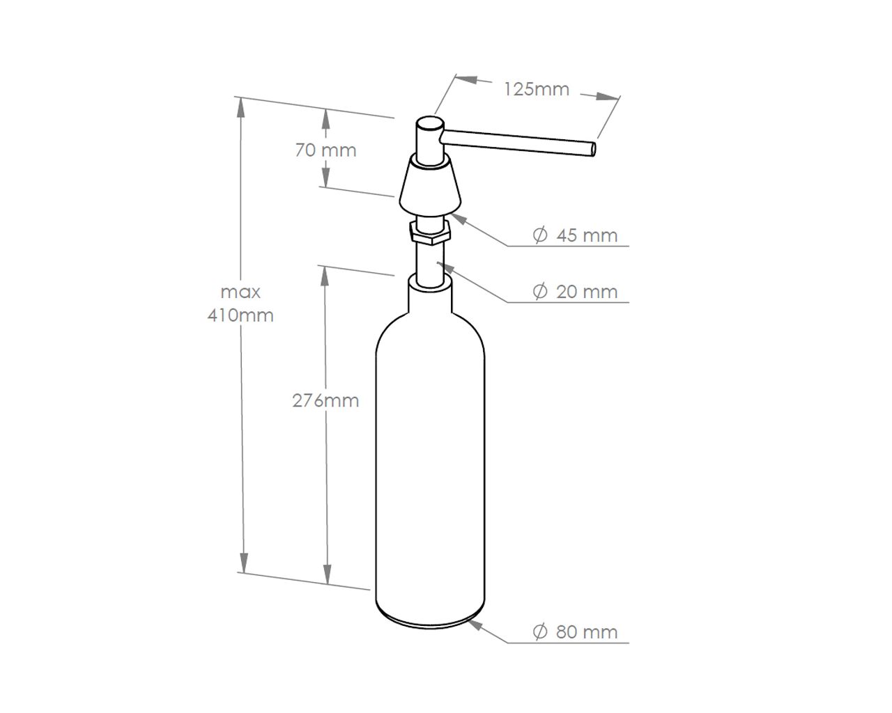 DWP101 Дозатор жидкого мыла настольный CONE, емкость бака 1000 мл, полированный Merida  - Вид №1