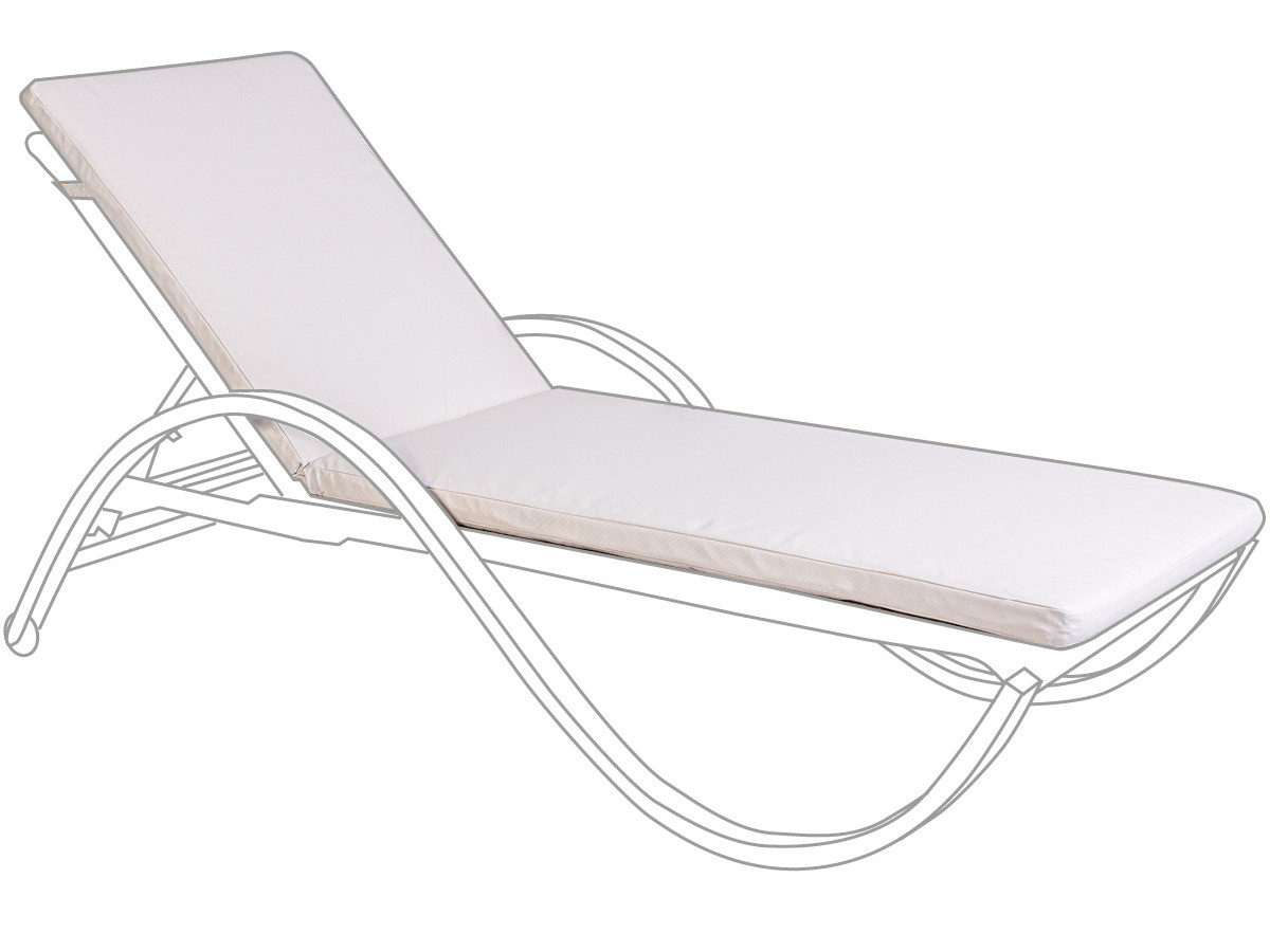 98.00.0710 Комплект шезлонгов Bow Twist oyster - включая 1 лежак Bow Twist oyster, 1 подушку для шезлонга (цвет на ваш выбор), 1 боковой столик La Villa Postleg Stone Grey 60 × 60 Mbm - Вид №4