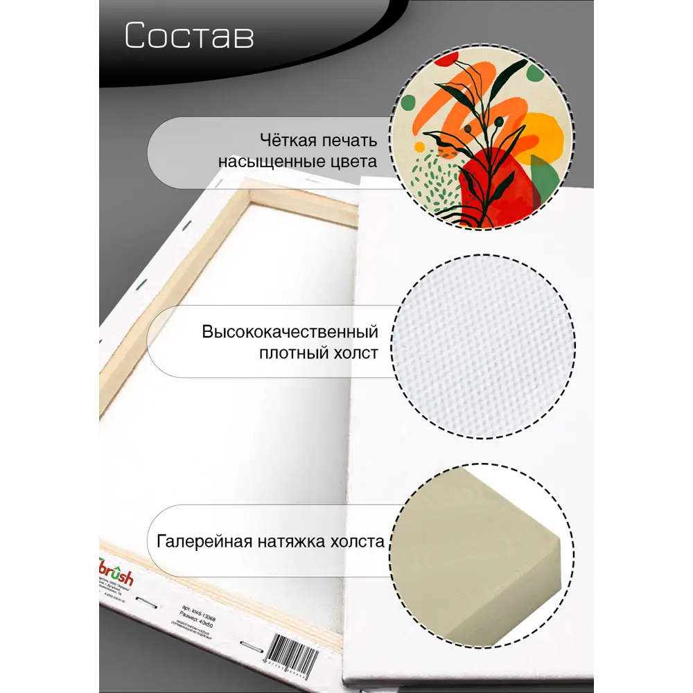Картина на холсте Ботаника мин 1 40x50 см 85394567 STLM-2207259 FBRUSH  - Вид №10
