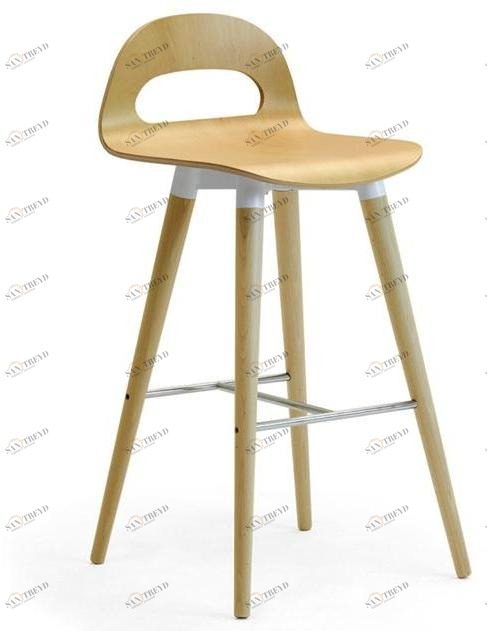 Leyform Высокий табурет из фанерованной древесины со спинкой Samba 51562le