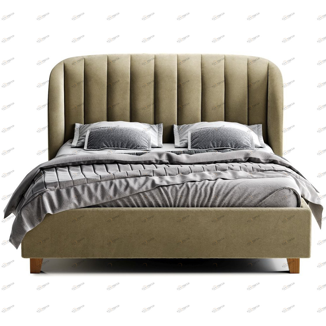 Кровать двуспальная 180х200 бежевая Tulip THE IDEA ДИЗАЙНЕРСКИЕ 210651 Коричневый 