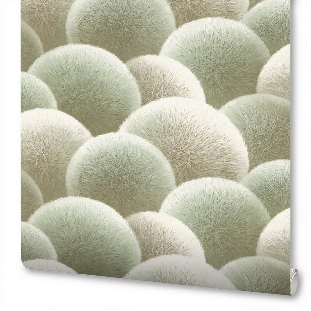 Флизелиновые обои Anturage Puff с рельефной текстурой в изумрудном оттенке 89373727 STLM-0831222