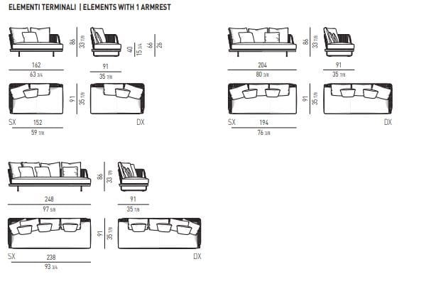 Секционный диван на открытом воздухе Minotti Sunray ARCH-00109110 - Вид №8