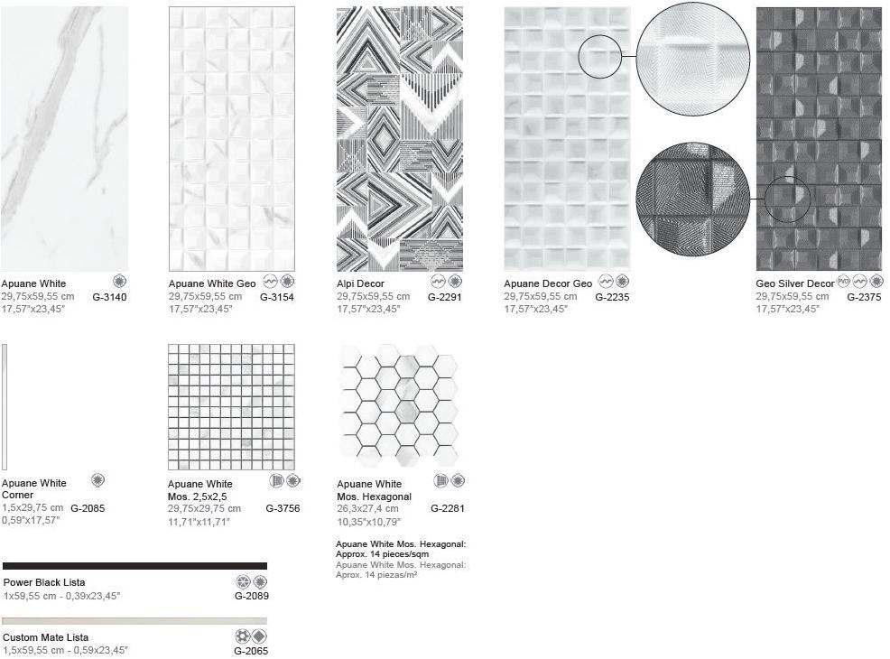 Aparici Белая плитка для стен с эффектом мрамора Apuane sun-id-1345882 - Вид №4