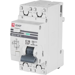 Дифференциальный автомат EKF АД-32 1P N C16 А 30 мА 4.5 кА АС 82421556 STLM-2050878