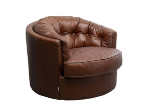 Кожаное вращающееся кресло с подлокотниками