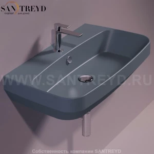 BB12CEMENTOMATT Подвесная раковина настенная прямоугольная Simas Baden Baden серая