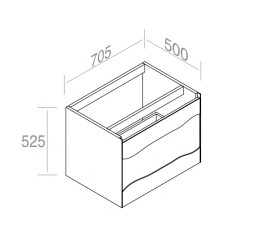 C525M1L70.101RV Тумба подвесная с 1 выдвижными ящиками 50 см A. e T. Italia TRACE Белый матовый - Дуб Италия AeT ITALIA - Вид №1