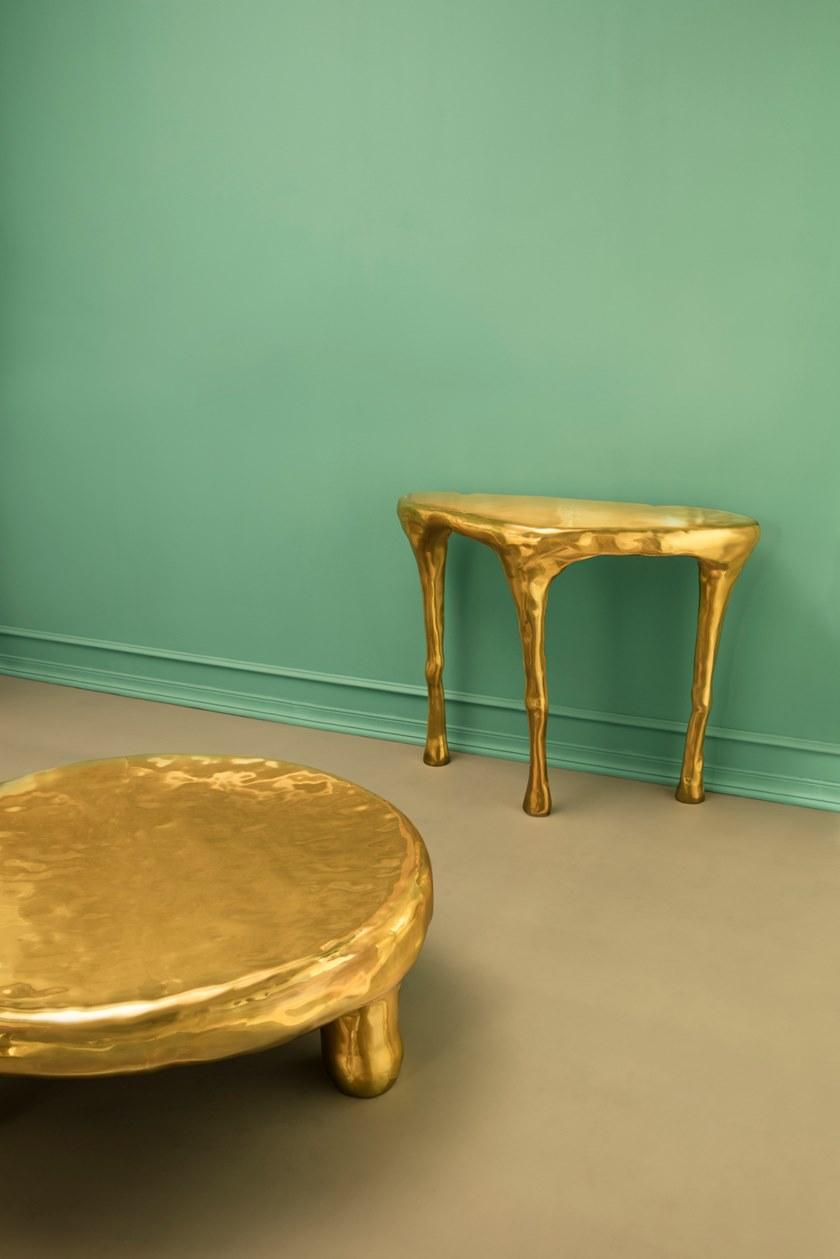 Scarlet Splendour Круглый журнальный столик из латуни Fools' gold sun-id-1415764 - Вид №1