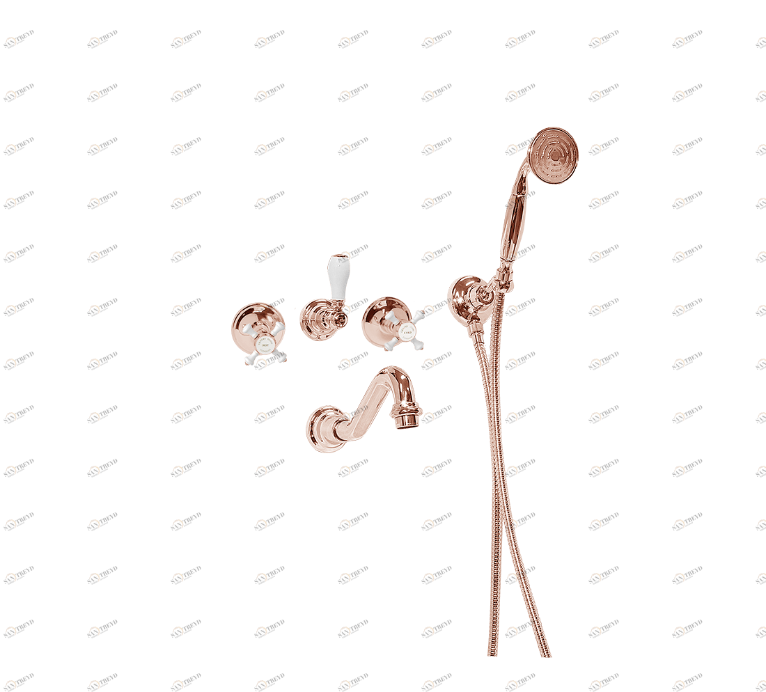 Gentry Home Смеситель для раковины от центра к центру 2 отверстия под смеситель 200 мм Chelsea Розовое золото GH100181