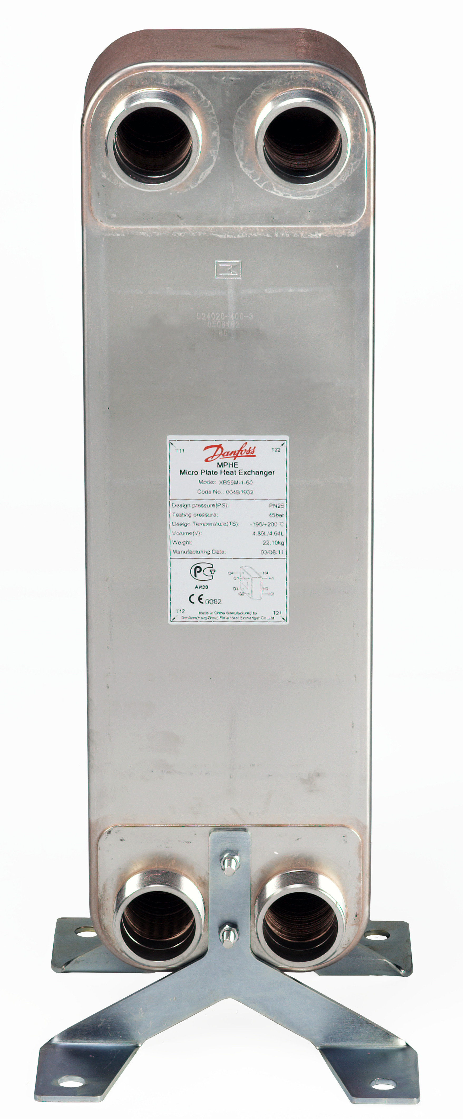 Danfoss Паяный пластинчатый теплообменник серии XB59M XB 59M-1-100 Паяный ТО 004B1937  - Вид №45