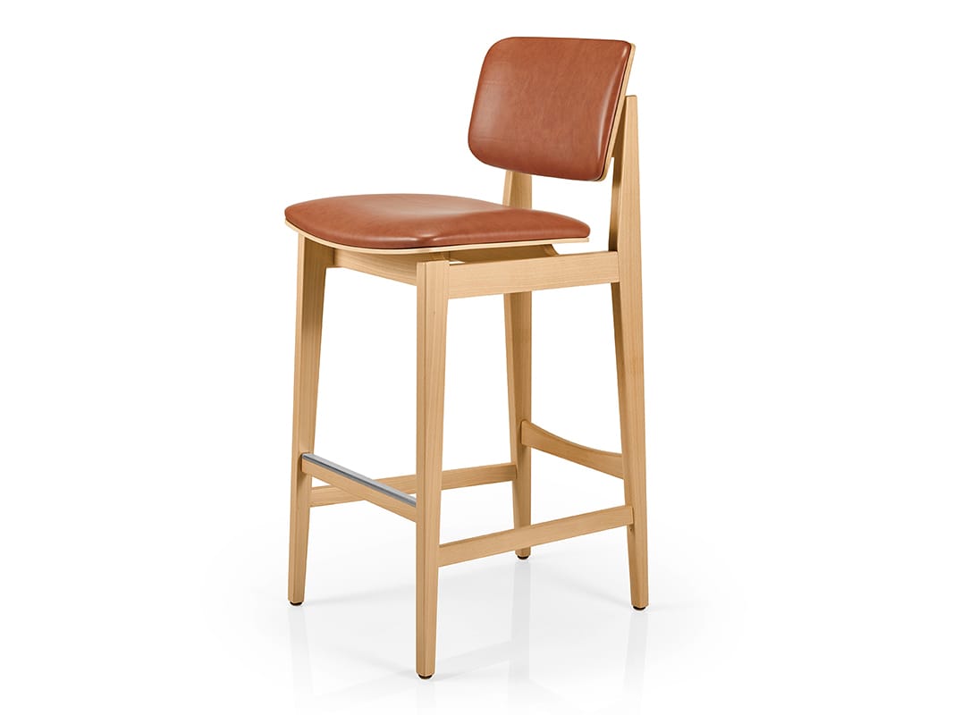 Кожаный барный стул с подставкой для ног More Contract Shanna ARCH-00043003