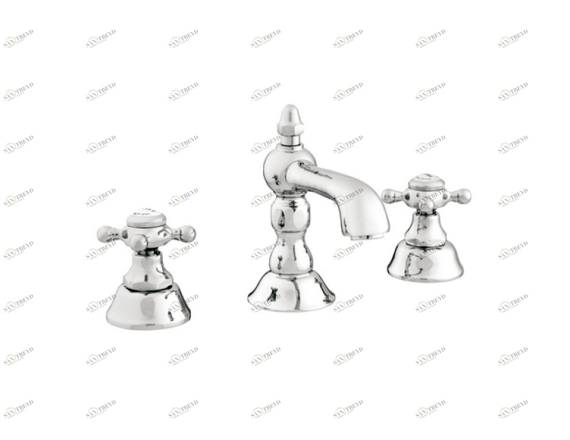 035001.000.30 Набор для раковины с тремя отверстиями Античная латунь Mestre RETRO