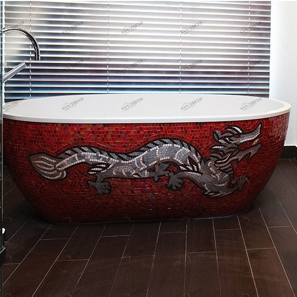Ванна отдельностоящая Stone One Mosaic Red Print Aquamass MOSAICREDPRINT