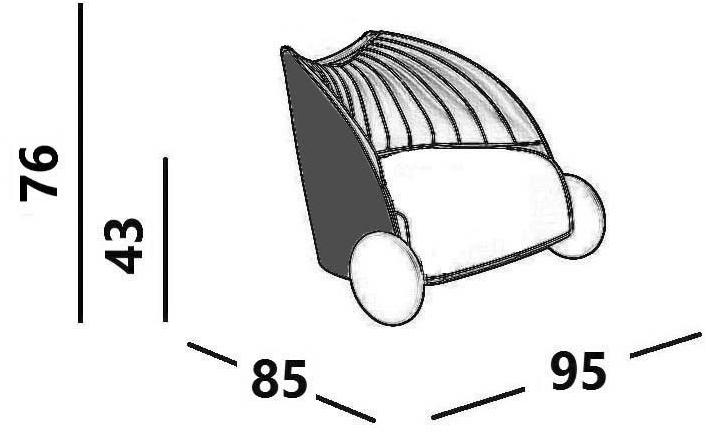 Luxy Кресло из ткани на колесиках Biga sun-id-1351999 - Вид №9