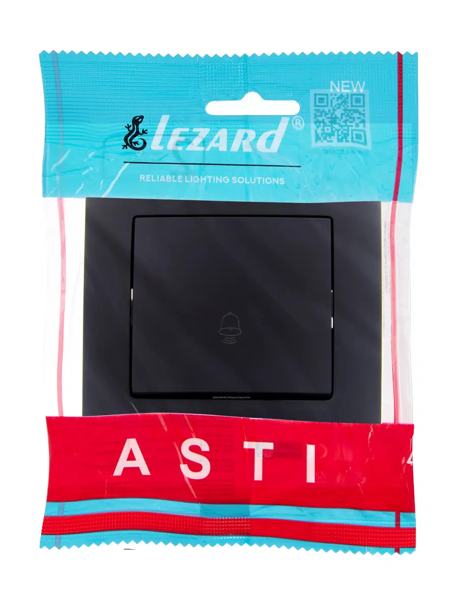 ASTI Кнопка звонка чёрный бархат LEZARD 7081-4242-103 - Вид №3