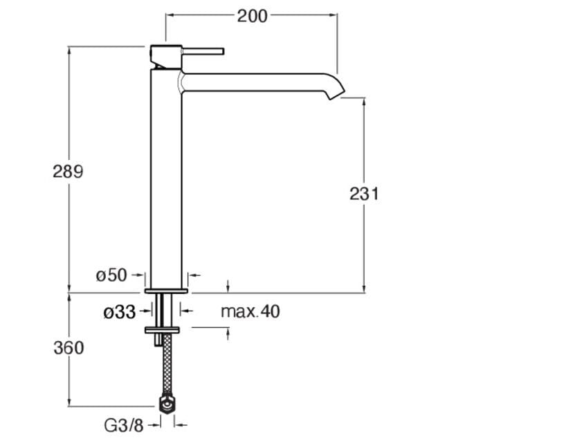 Высокий смеситель для раковины без слива CRISTINA Rubinetterie Phi ARCH-00054948 - Вид №1