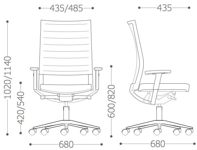 VAGHI Откидывающееся офисное кресло с мягкой обивкой Expo 15 Gxtmx - Вид №6