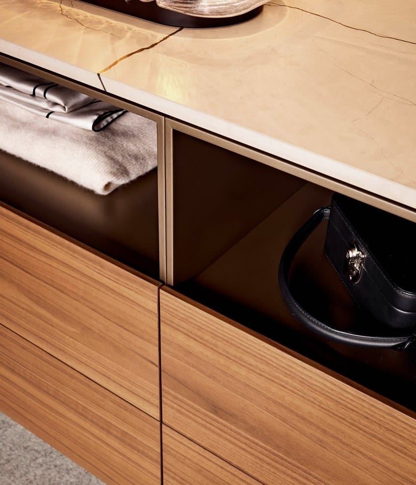 Низкий деревянный шкаф для телевизора с ящиками Poliform код ARCH-00114918 - Вид №2