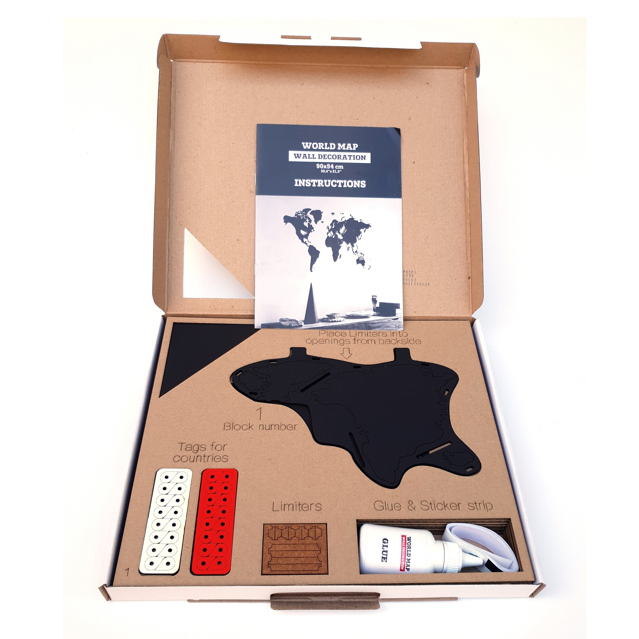 19-04 Карта-пазл wall decoration, 90х54 см, черная Mimi  - Вид №4