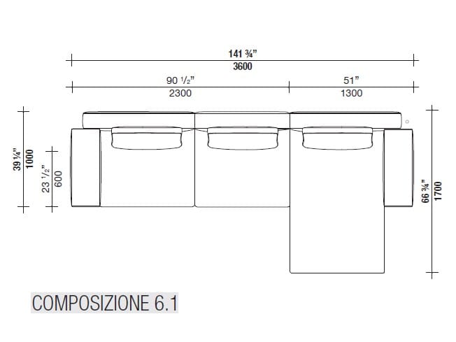 Угловой диван из ткани с полуостровом Lema Venise ARCH-00125173 - Вид №28