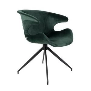 Кресло Mia зеленое бархатное