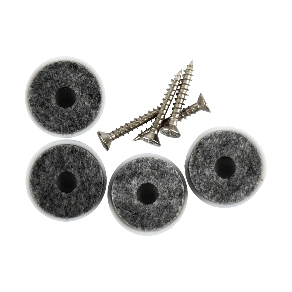Накладки на мебельные ножки на саморезе 25 мм круглые войлок цвет серый 4 шт DILWIS STLM-2210086 - Вид №1