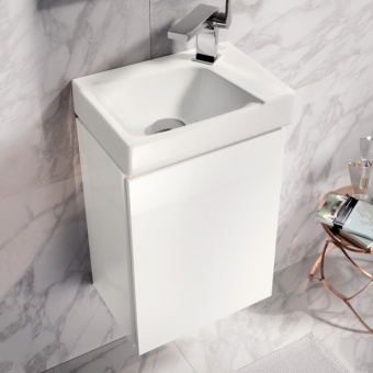 127045000 Подвесная раковина настенная прямоугольная Keramag  белая  - Вид №2