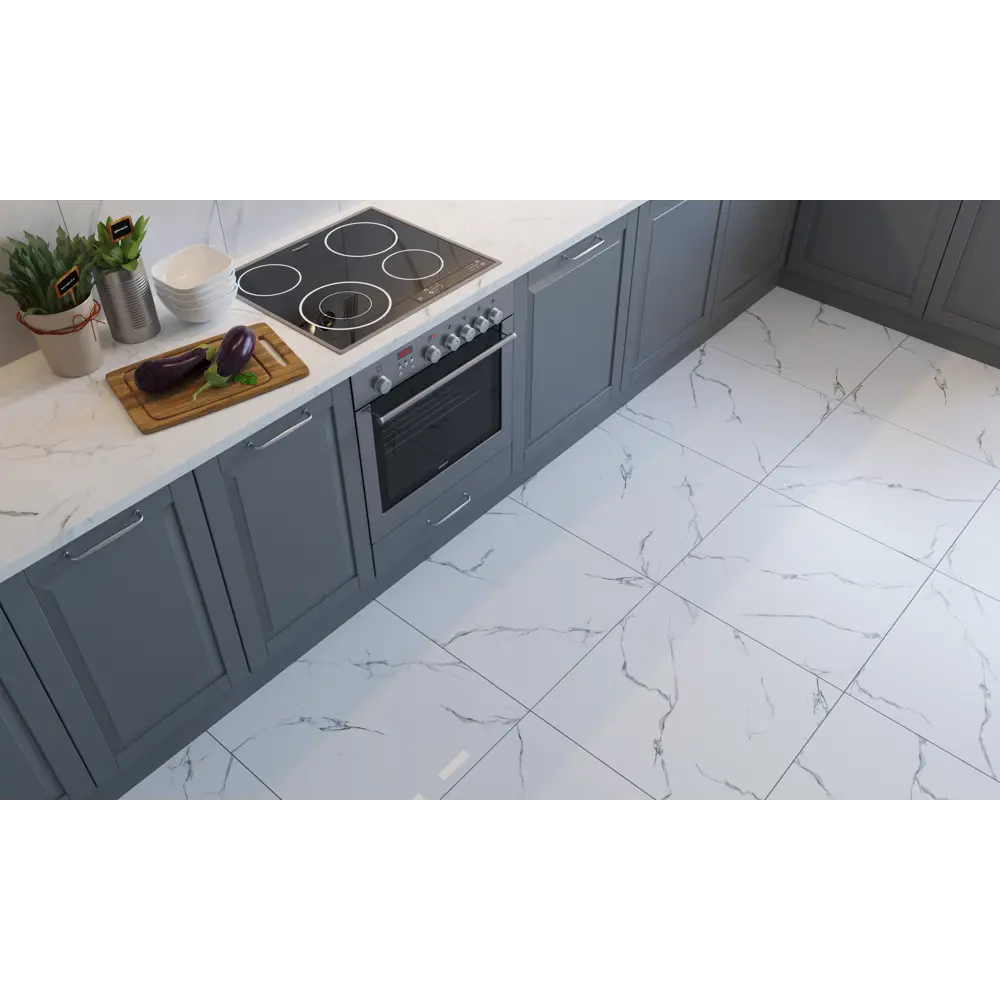 Керамогранит Grasaro Softmarble 60x60 см 1.44 м² лаппатированный цвет белый 82282976 STLM-2210951 - Вид №5