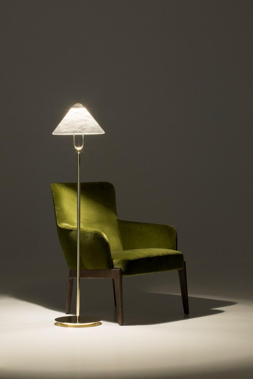 Alma light Торшер из железа и абажур из алебастра Fuji 3070 - Вид №1