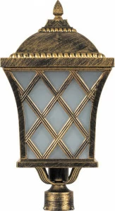 Уличный светильник на опору освещения 46,5х23,5х23,5 см черное золото "Тартан" 11443 FERON ПОД СТАРИНУ, ФОНАРЬ 00-3955803 Золото