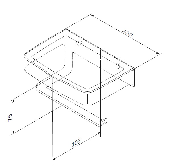 A50A341500 Держатель для туалетной бумаги с коробкой хром шт AM.PM Inspire 2.0  - Вид №4