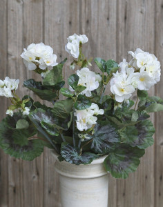 3193 777 a2 Искусственный куст герани, 7 цветочных головок, 50 см, белый H-andreas