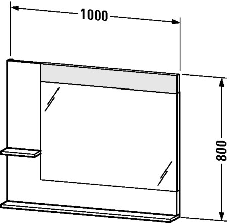 VE731208585 Vero Зеркало с полочками сбоку и внизу Белый глянцевый лак Duravit - Вид №1