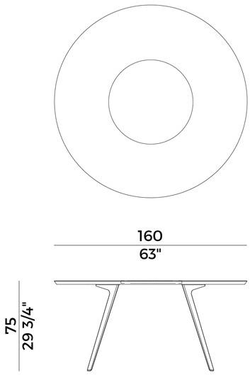Potocco Круглый мраморный стол Katana 026/tc4 - Вид №2