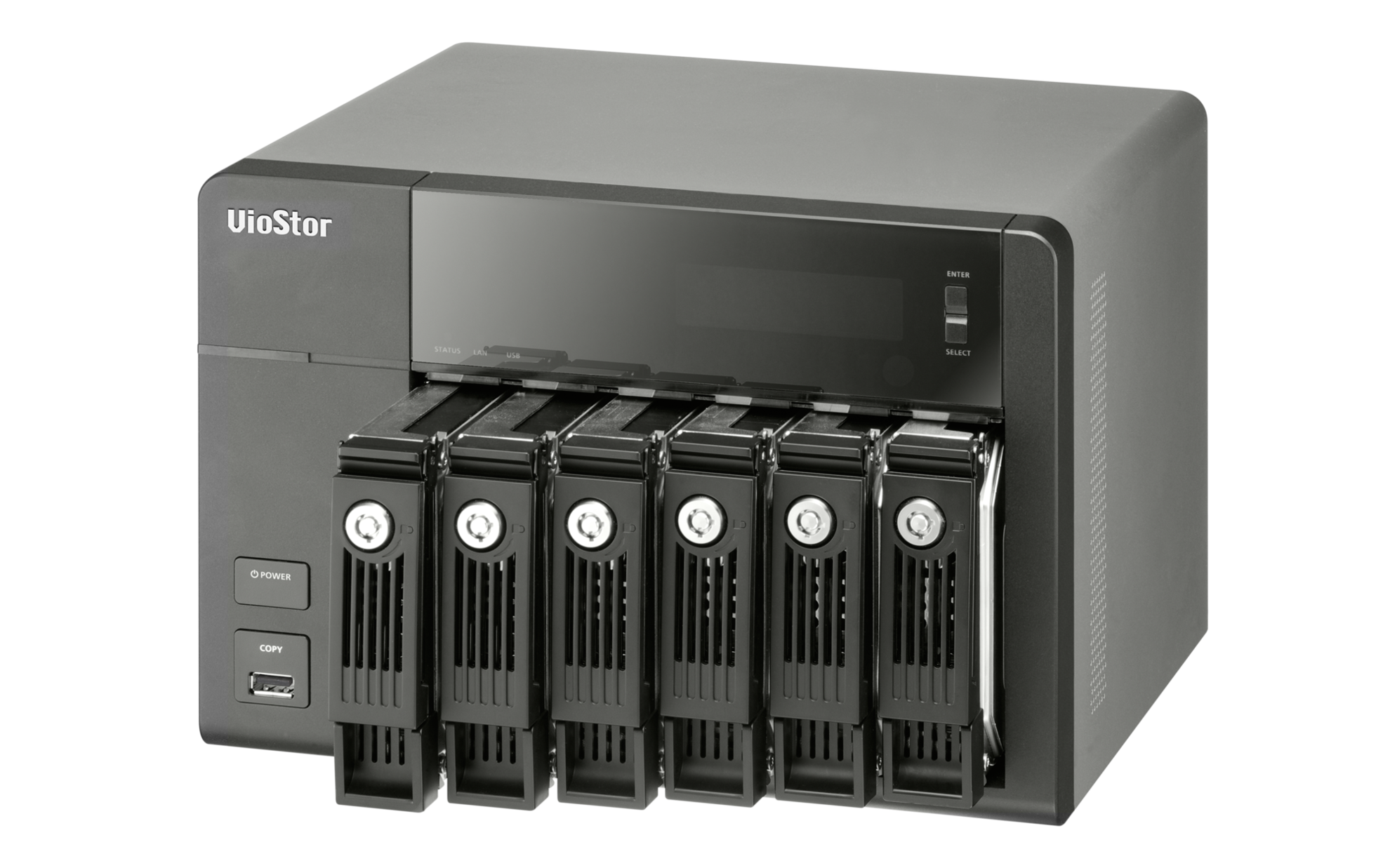 VS-6112 Pro+ Smb nvr, 12 channels, 6-tray w/o hdd, local monitoring. intel 2,6 ghz QNAP Santreyd  - Вид №3