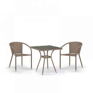 T282BNT/Y137C-W56 Light brown 2Pcs Комплект плетеной мебели Afina