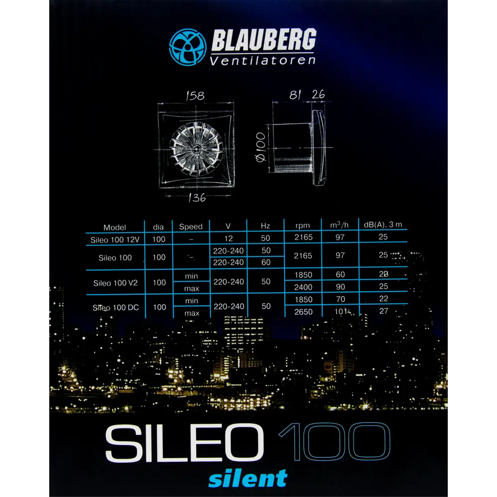 Вентилятор осевой вытяжной Blauberg D100 мм 25 дБ 97 м³/ч обратный клапан цвет белый STLM-2180160 - Вид №4