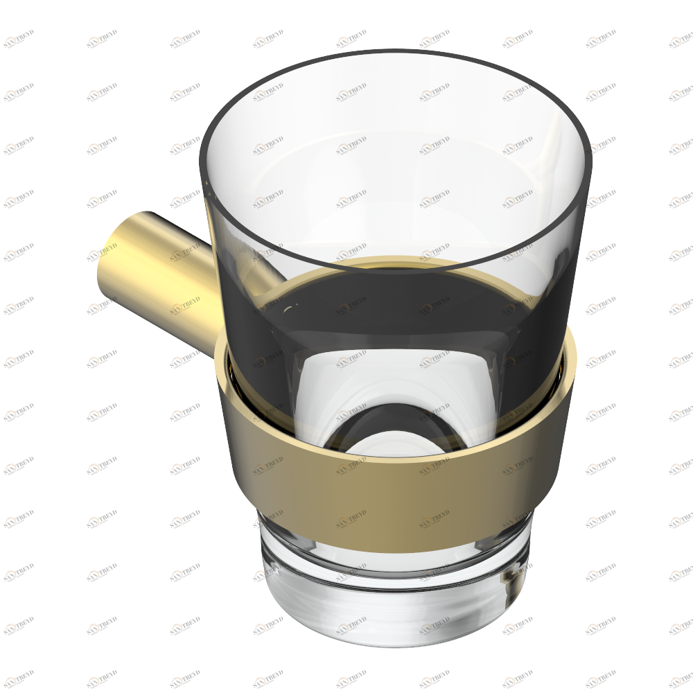 U6H-536C Стакан настенный из хрусталя BACCARAT для зубных щёток Thg-paris Beyond crystal с красным хрусталём Покрытие PVD золотистый цвет U6H-536C CAT.F