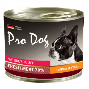 ПР0025893 Корм для собак курица, утка конс. 200г PRO DOG