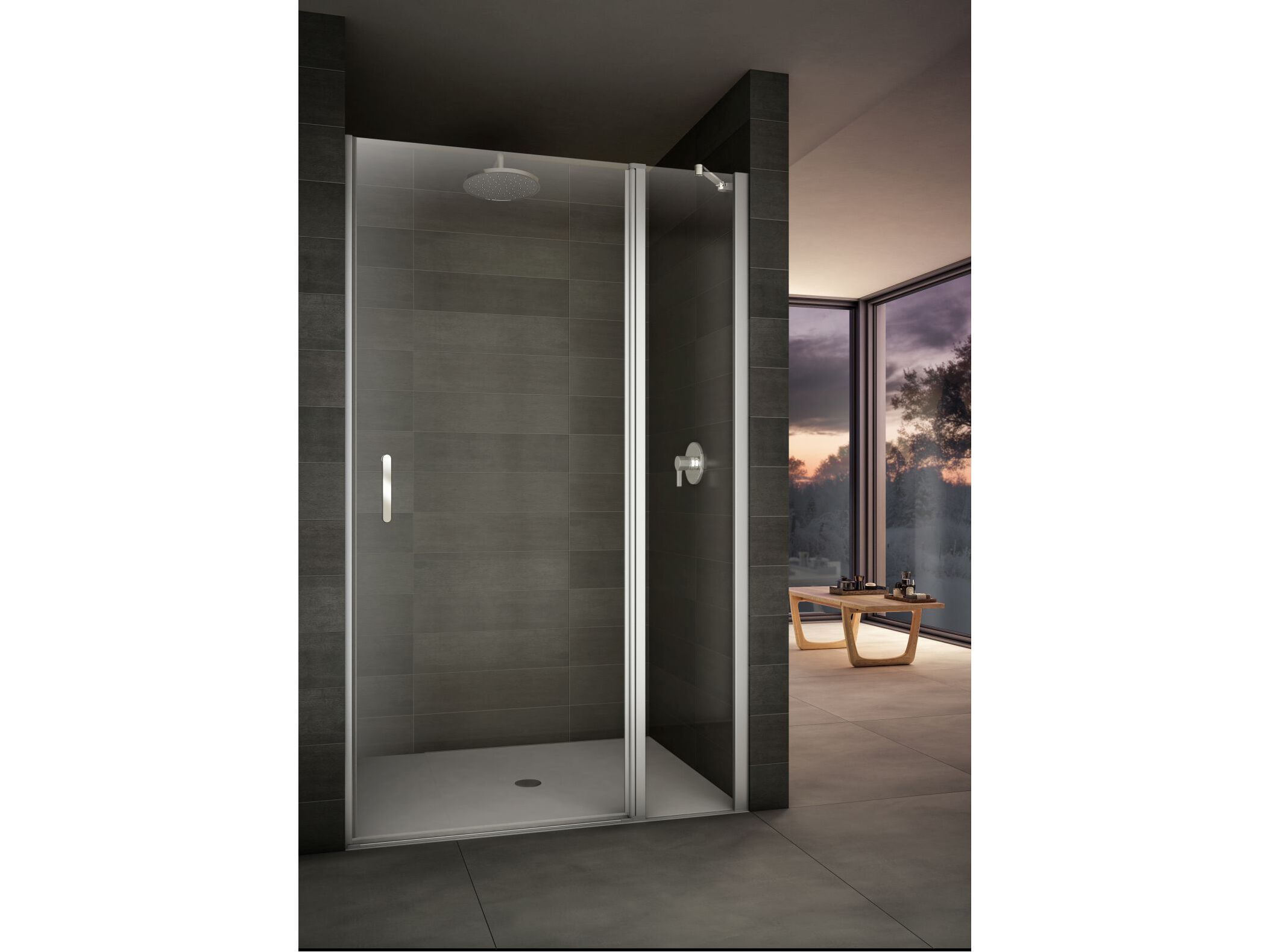 Стеклянная ниша душевая кабина с распашной дверью Provex Industrie ARCH-00015727