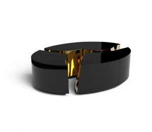 0-302 Овальный черный центральный стол Lapiaz Boca Do Lobo