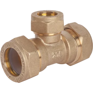 Тройник обжимной Neptun IWS 20х15х20 мм, латунь