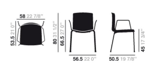 Штабелируемый стул с подлокотниками Arper Catifa 46 ARCH-00150191 - Вид №4