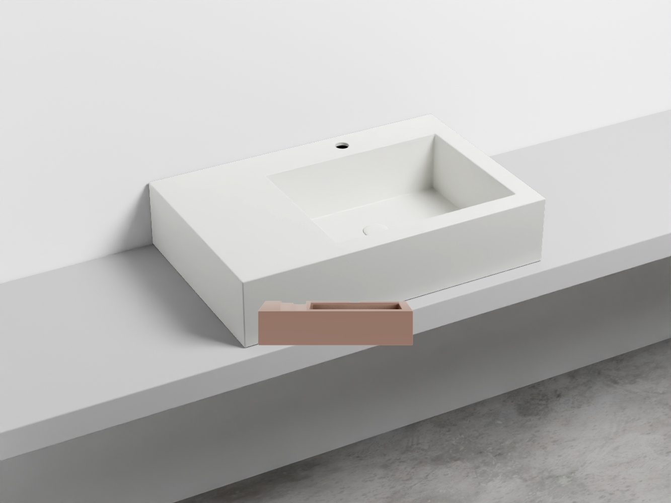 NALAMDX-NI Керамическая раковина с 1-им отверстием, чаша справа cielo I Narcisi Ceramica Cielo