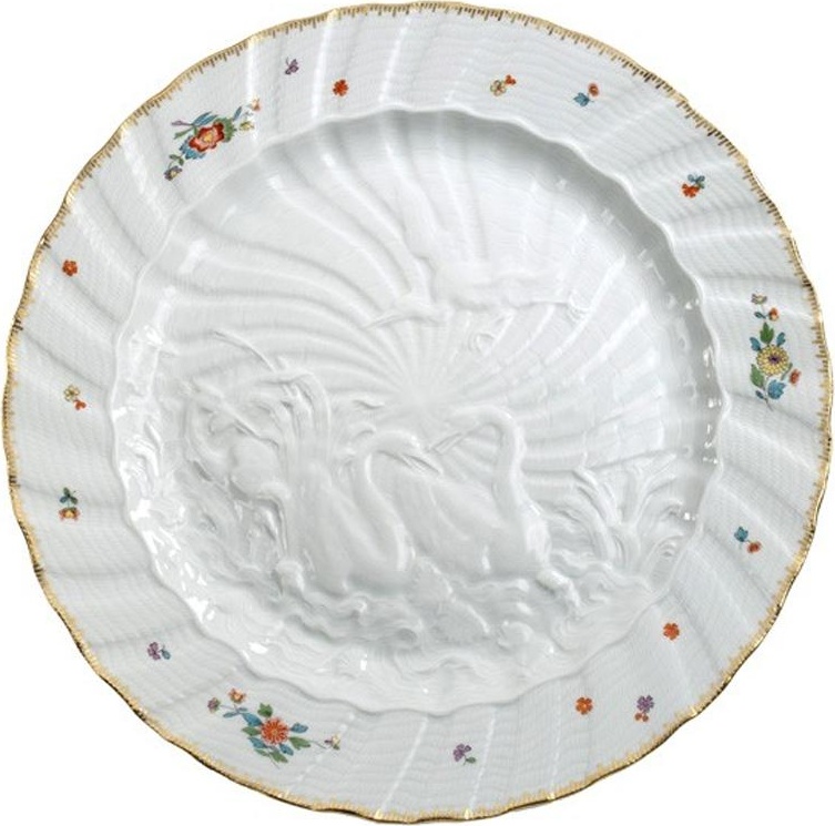 73347 Meissen Тарелка обеденная 28см "Лебединый сервиз" (индийские цветы) Фарфор 